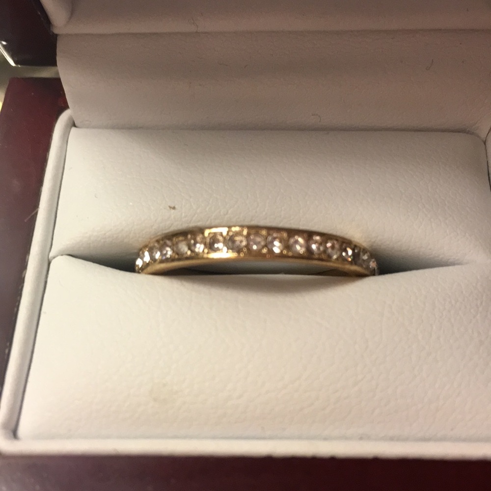 Faux Diamond Band Gold Plated